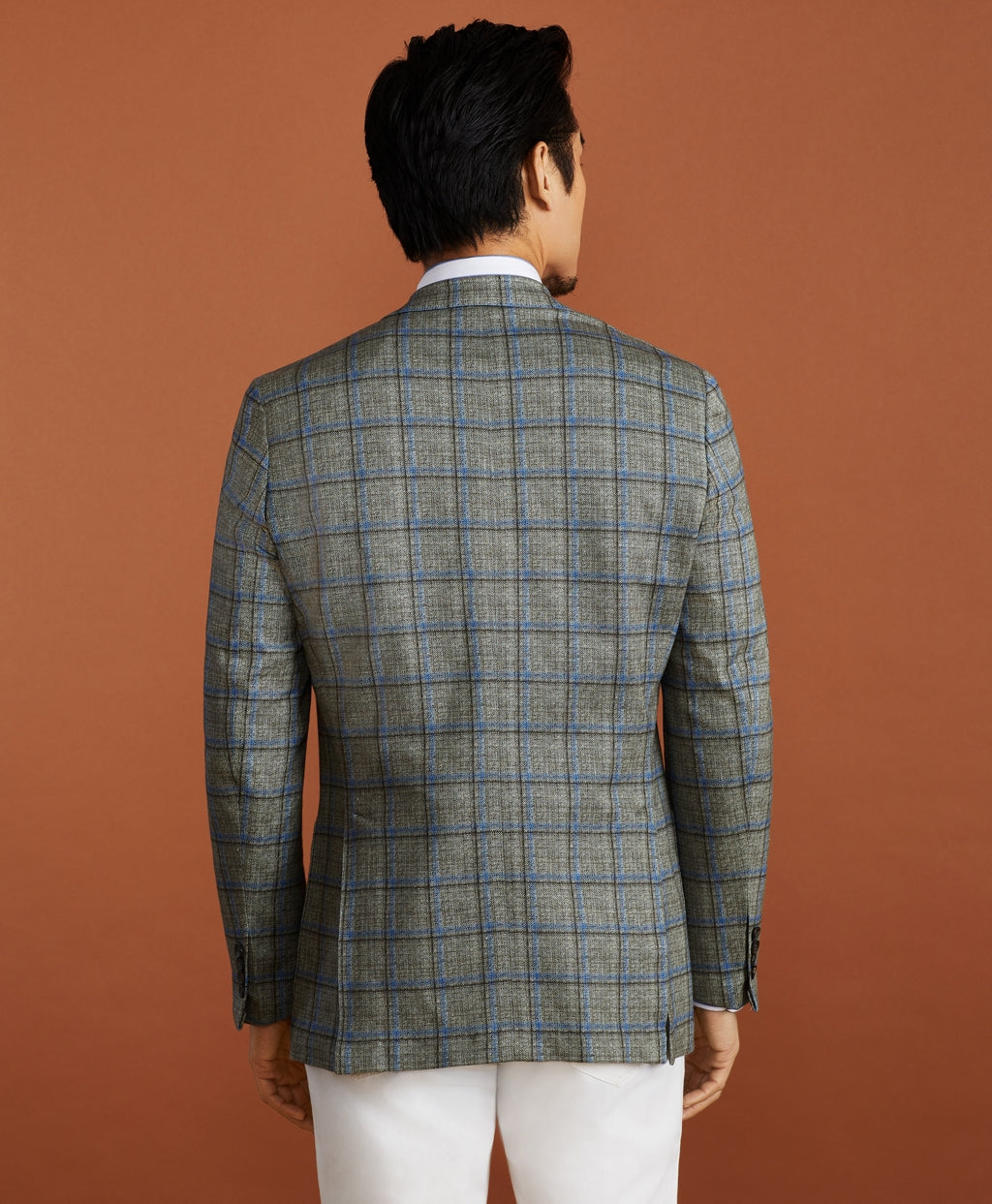 Brooks Brothers Men Golden Fleece® Linen-Cotton Plaid Sport Coat