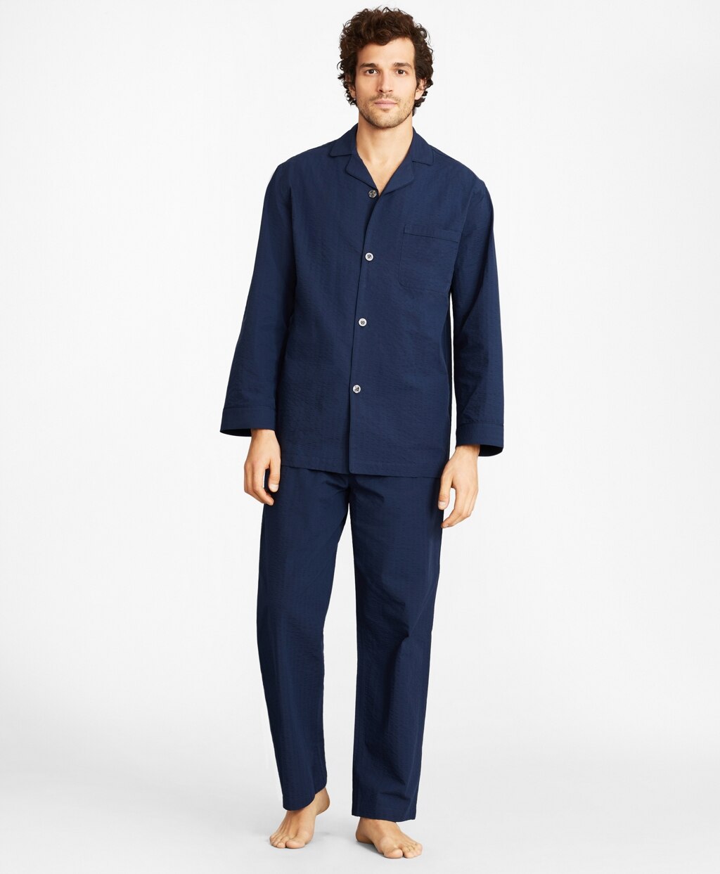 Brooks Brothers Men Seersucker Tonal Stripe Pajamas