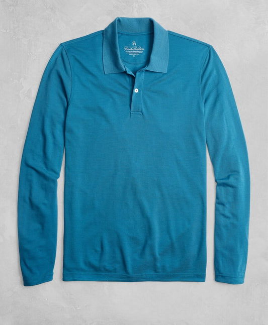Brooks Brothers Men Golden Fleece® BrooksTech™ Two-Button Long-Sleeve Polo Shirt
