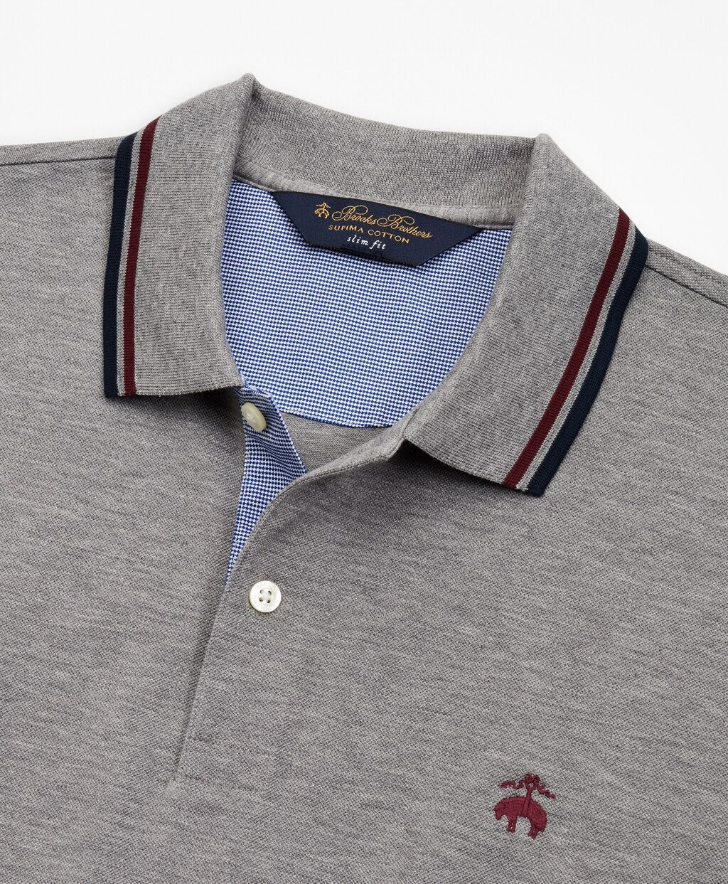 Brooks Brothers Men Slim Fit Stripe Trim Polo Shirt