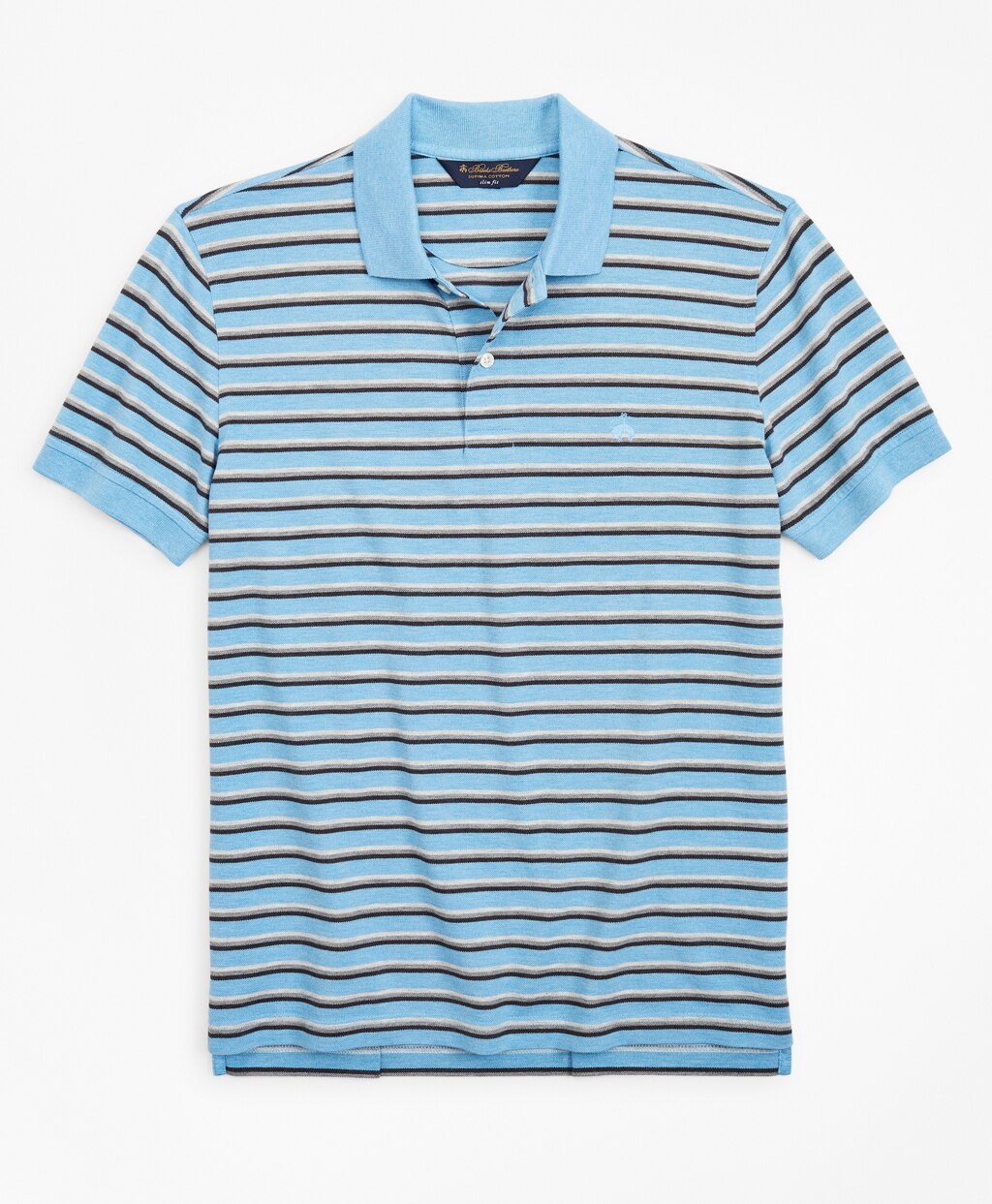 Brooks Brothers Men Slim Fit Heathered Stripe Polo Shirt