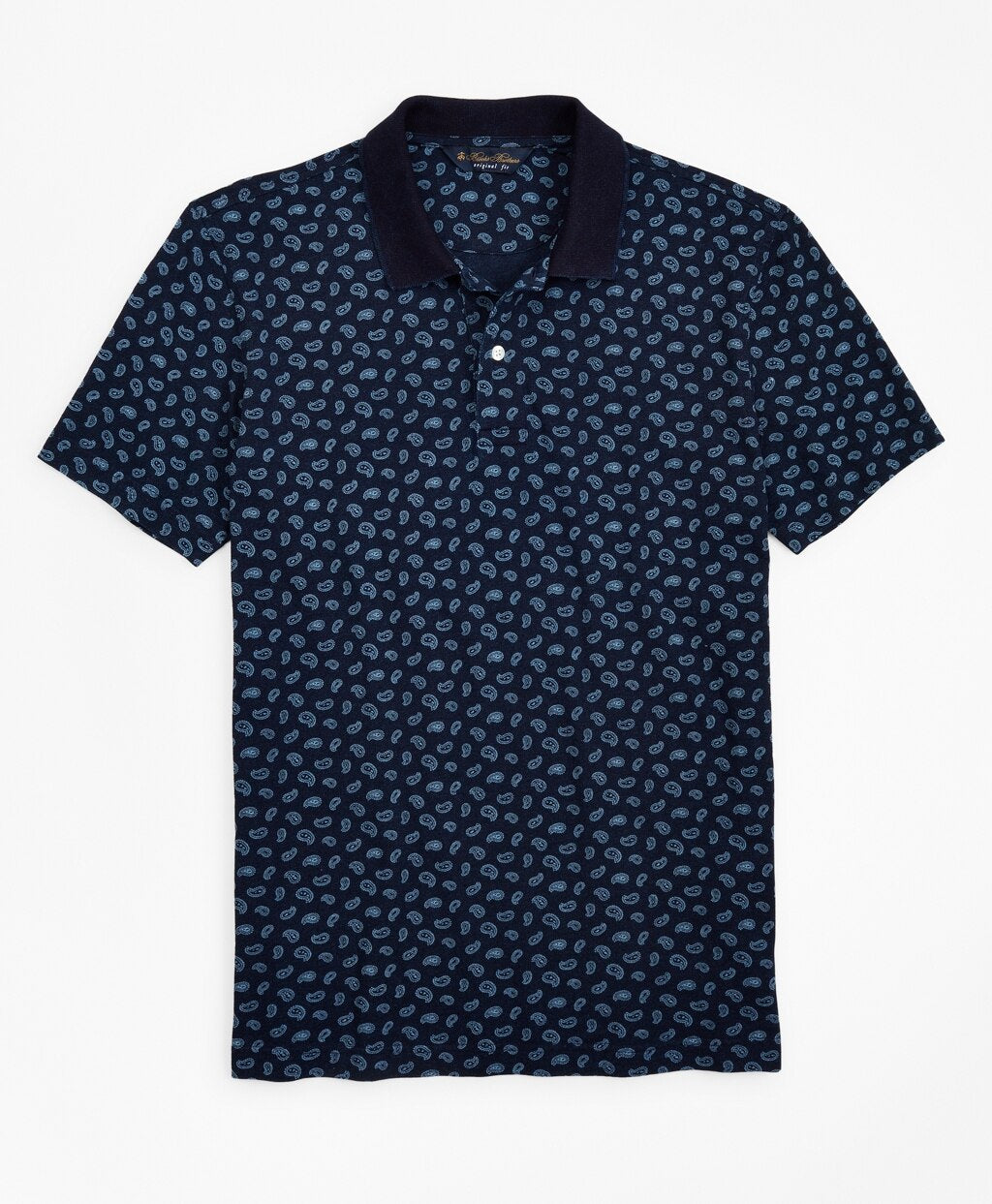 Brooks Brothers Men Original Fit Indigo Printed Paisley Polo Shirt