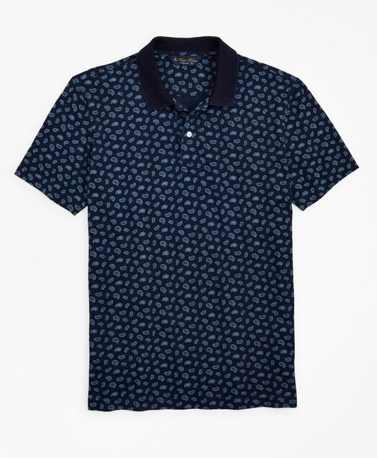 Brooks Brothers Men Original Fit Indigo Printed Paisley Polo Shirt
