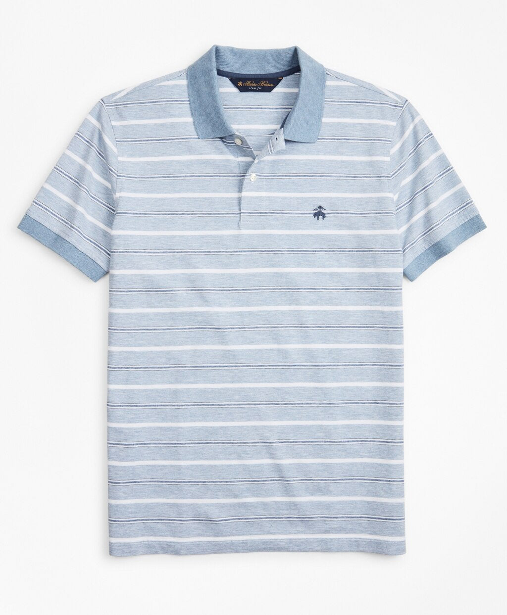 Brooks Brothers Men Slim Fit Cotton and Linen Stripe Polo Shirt