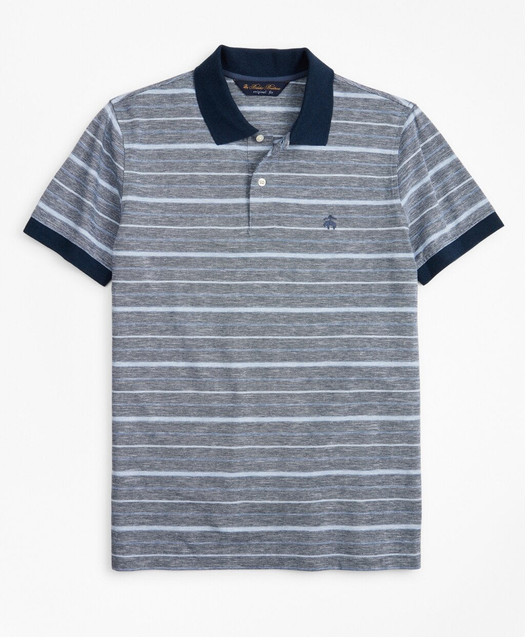 Brooks Brothers Men Original Fit Cotton and Linen Stripe Polo Shirt