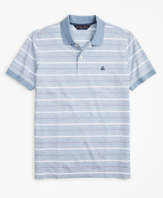Brooks Brothers Men Original Fit Cotton and Linen Stripe Polo Shirt