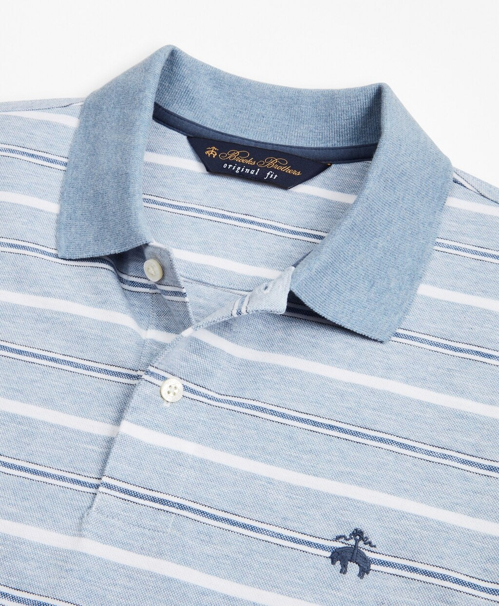 Brooks Brothers Men Original Fit Cotton and Linen Stripe Polo Shirt
