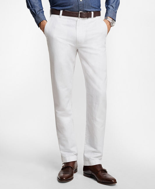 Brooks Brothers Men Clark Fit Linen and Cotton Chinos