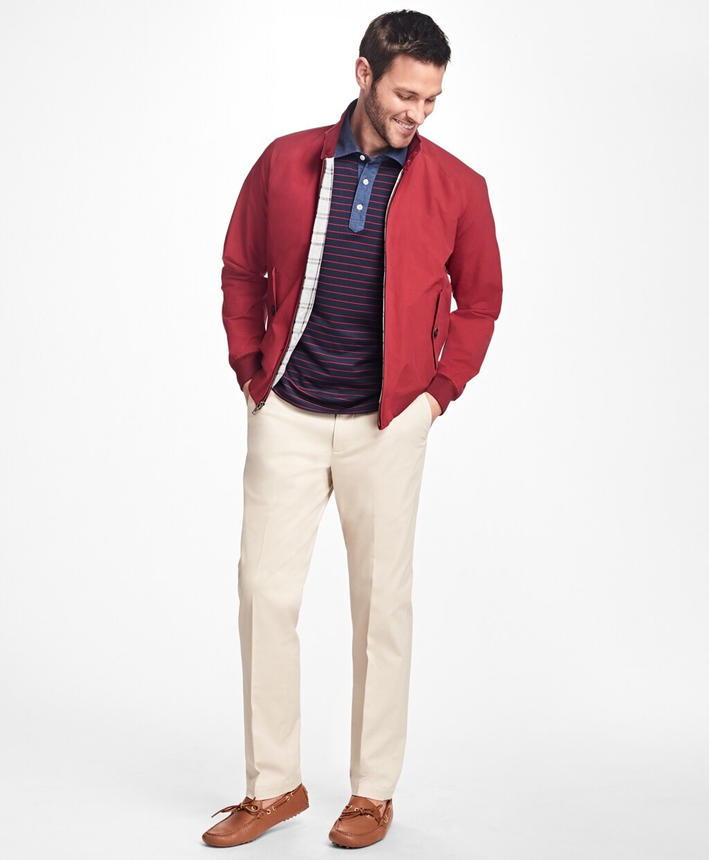Brooks Brothers Men Clark Fit Piece-Dyed Supima® Cotton Stretch Chinos