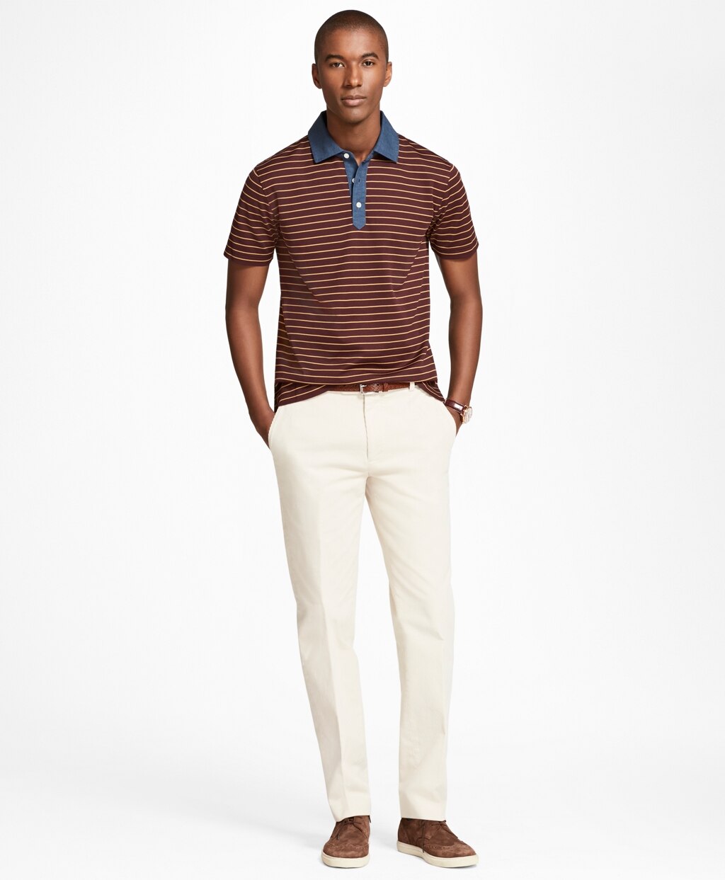 Brooks Brothers Men Milano Fit Fine Wale Stretch Corduroys