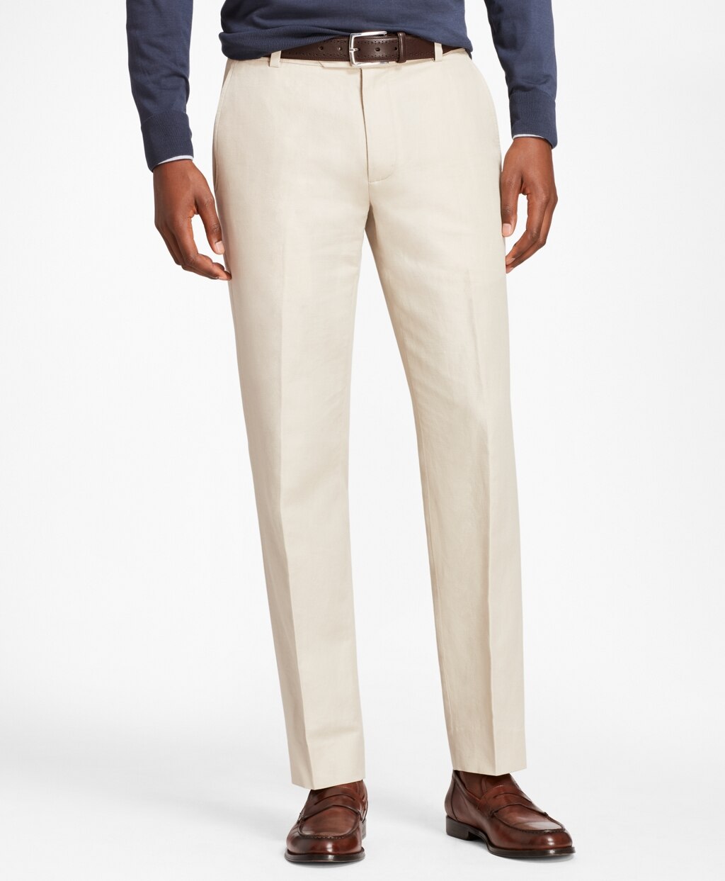 Brooks Brothers Men Milano Fit Linen and Cotton Chino Pants