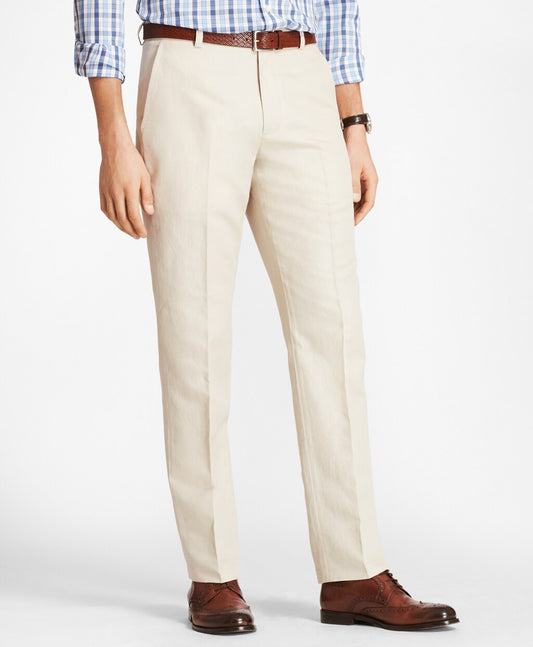 Brooks Brothers Men Clark Fit Linen and Cotton Chino Pants