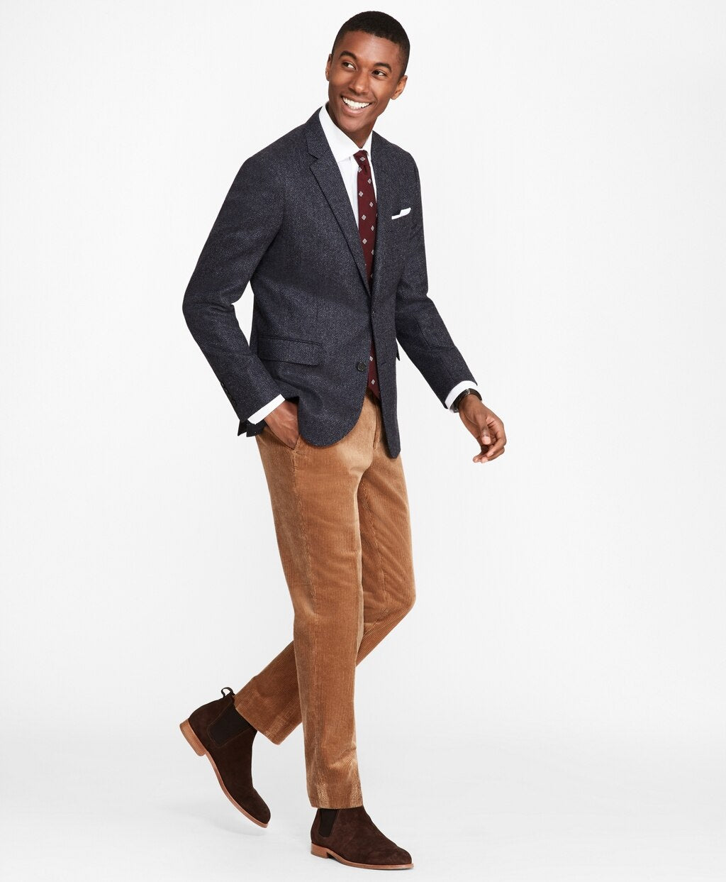 Brooks Brothers Men Milano Fit Wide Wale Stretch Corduroys