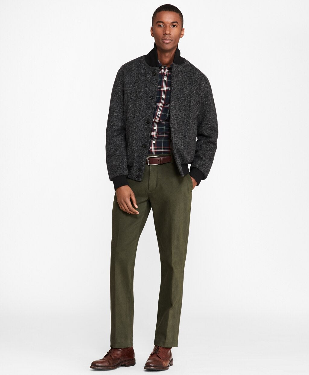 Brooks Brothers Men Milano Fit Brushed Twill Stretch Chinos