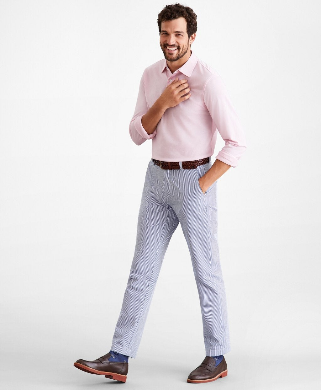 Brooks Brothers Men Milano Fit Stripe Seersucker Pants
