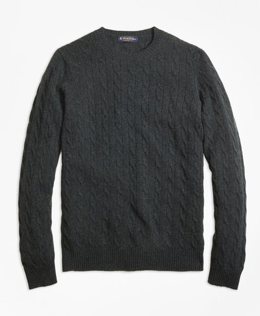 Brooks Brothers Men Cashmere Cable Crewneck Sweater