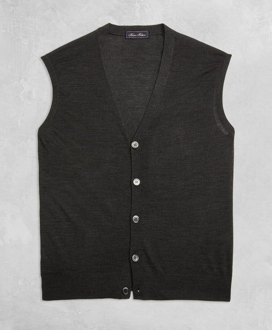 Brooks Brothers Men Golden Fleece® 3-D Knit Fine-Gauge Merino Button Vest