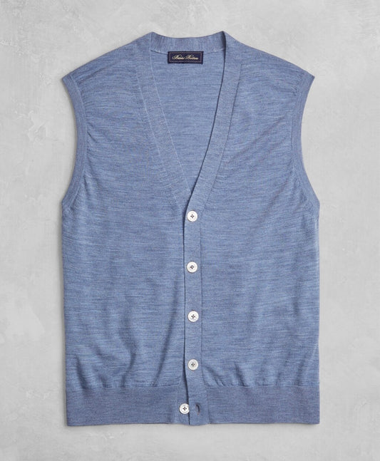 Brooks Brothers Men Golden Fleece® 3-D Knit Fine-Gauge Merino Button-Front Vest