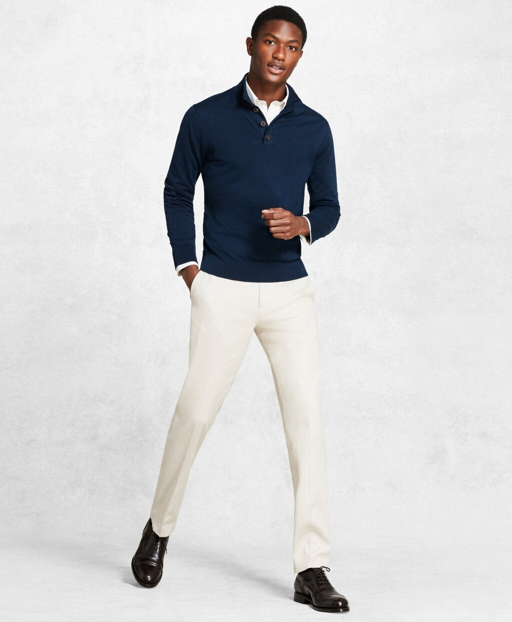 Brooks Brothers Men Golden Fleece® 3-D Knit Henley