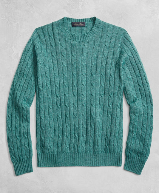 Brooks Brothers Men Golden Fleece® 3-D Knit Cable Crewneck Sweater