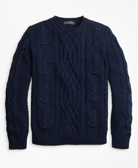 Brooks Brothers Men Supima® Cotton Anchor Cable Rollneck Sweater