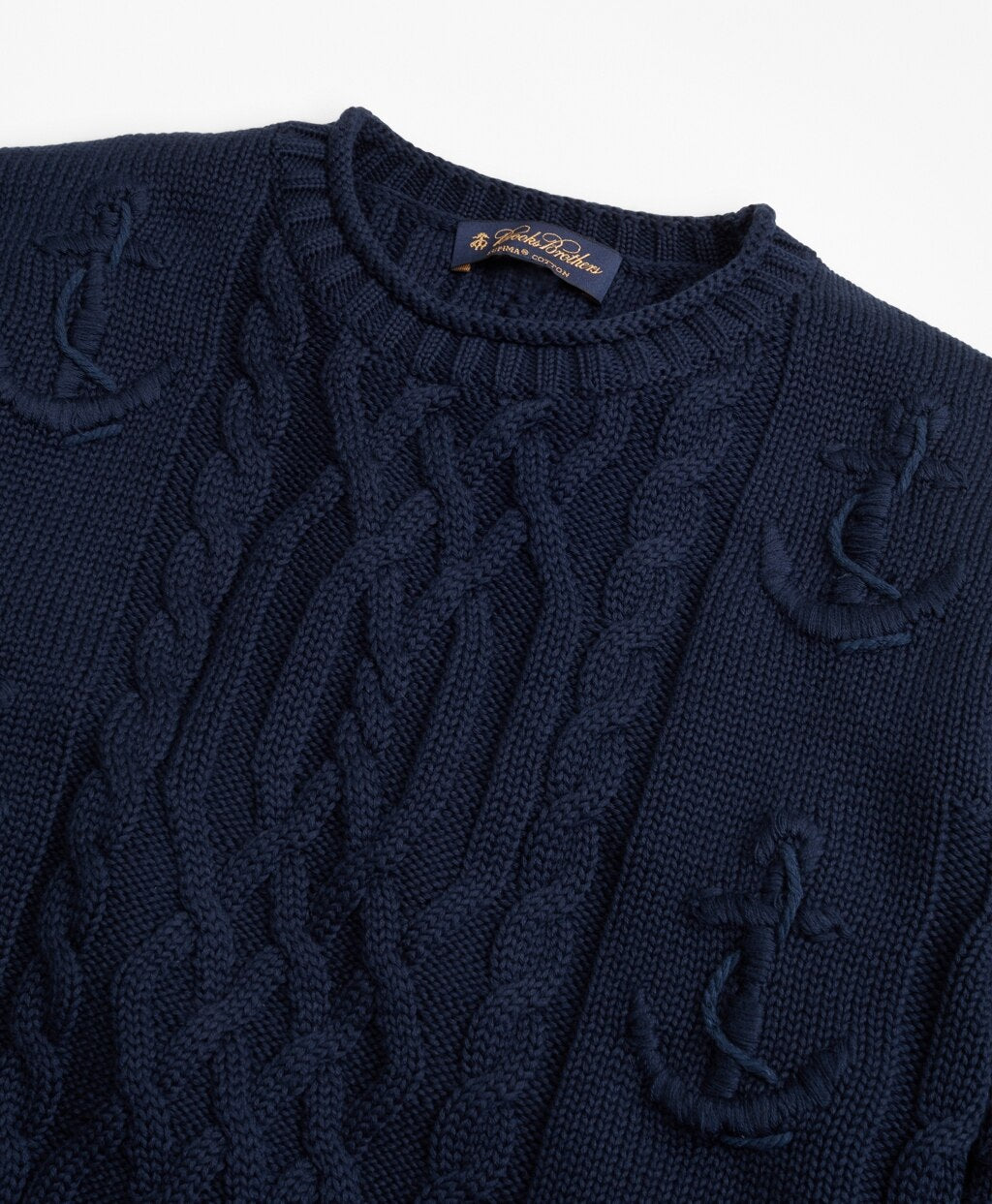 Brooks Brothers Men Supima® Cotton Anchor Cable Rollneck Sweater