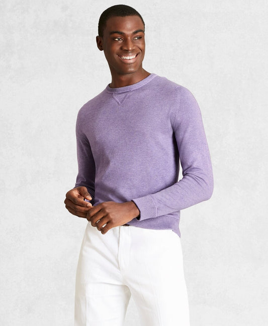 Brooks Brothers Men Golden Fleece® 3-D Knit Cotton-Cashmere-Silk Crewneck Sweater