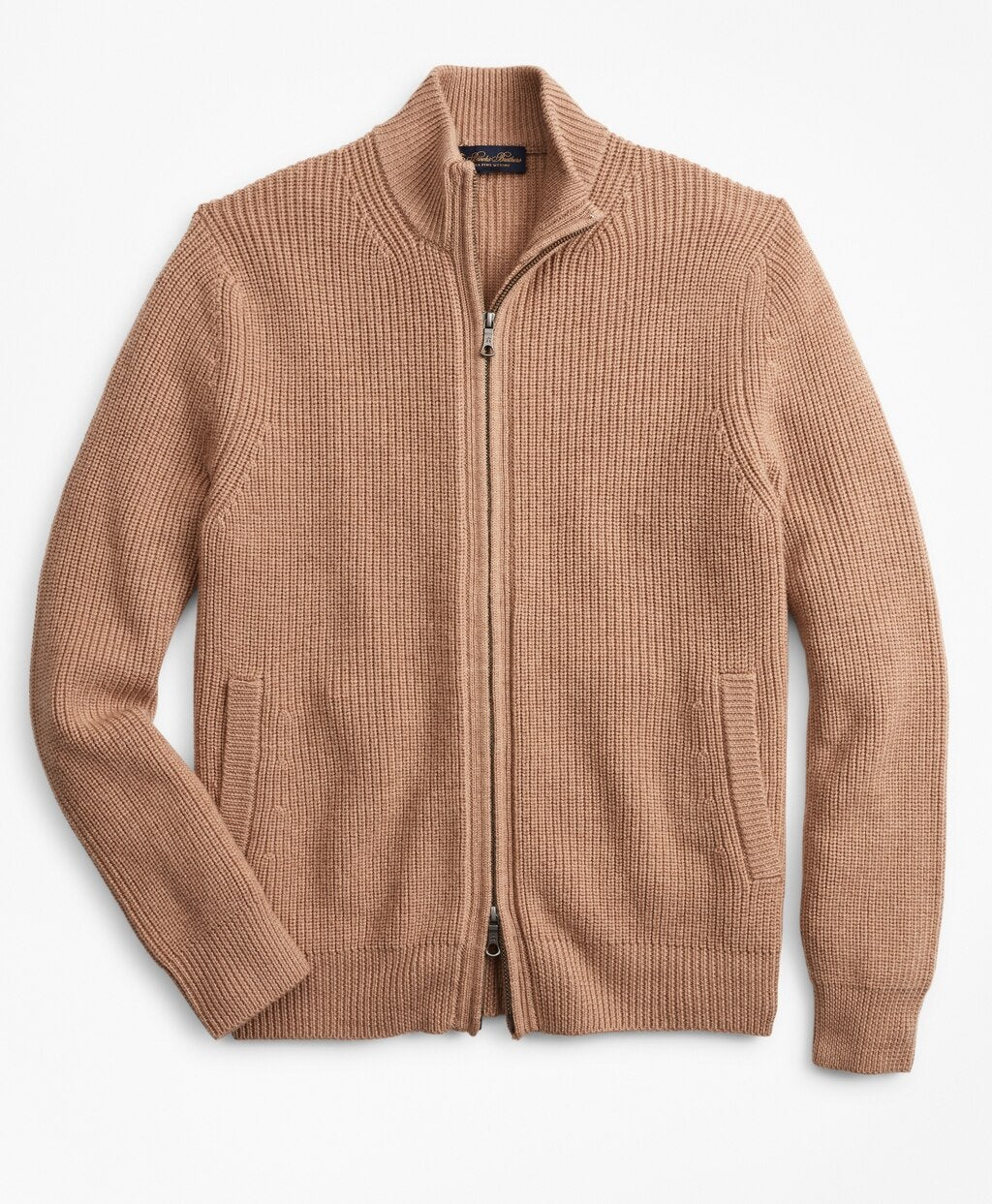 Brooks Brothers Men Washable Merino Wool Full-Zip Sweater