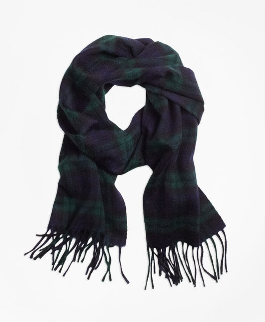 Brooks Brothers Men Cashmere Black Watch Scarf