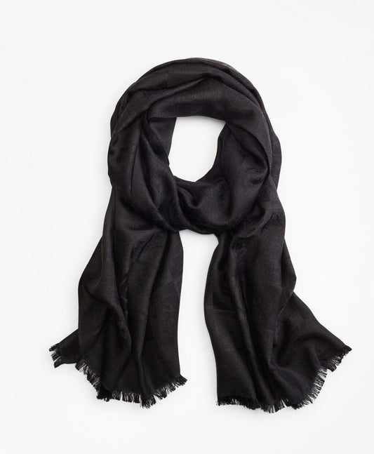 Brooks Brothers Men 200th Anniversary Silk-Cashmere Jacquard Scarf