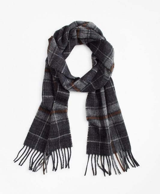 Brooks Brothers Men Grey Tartan Scarf