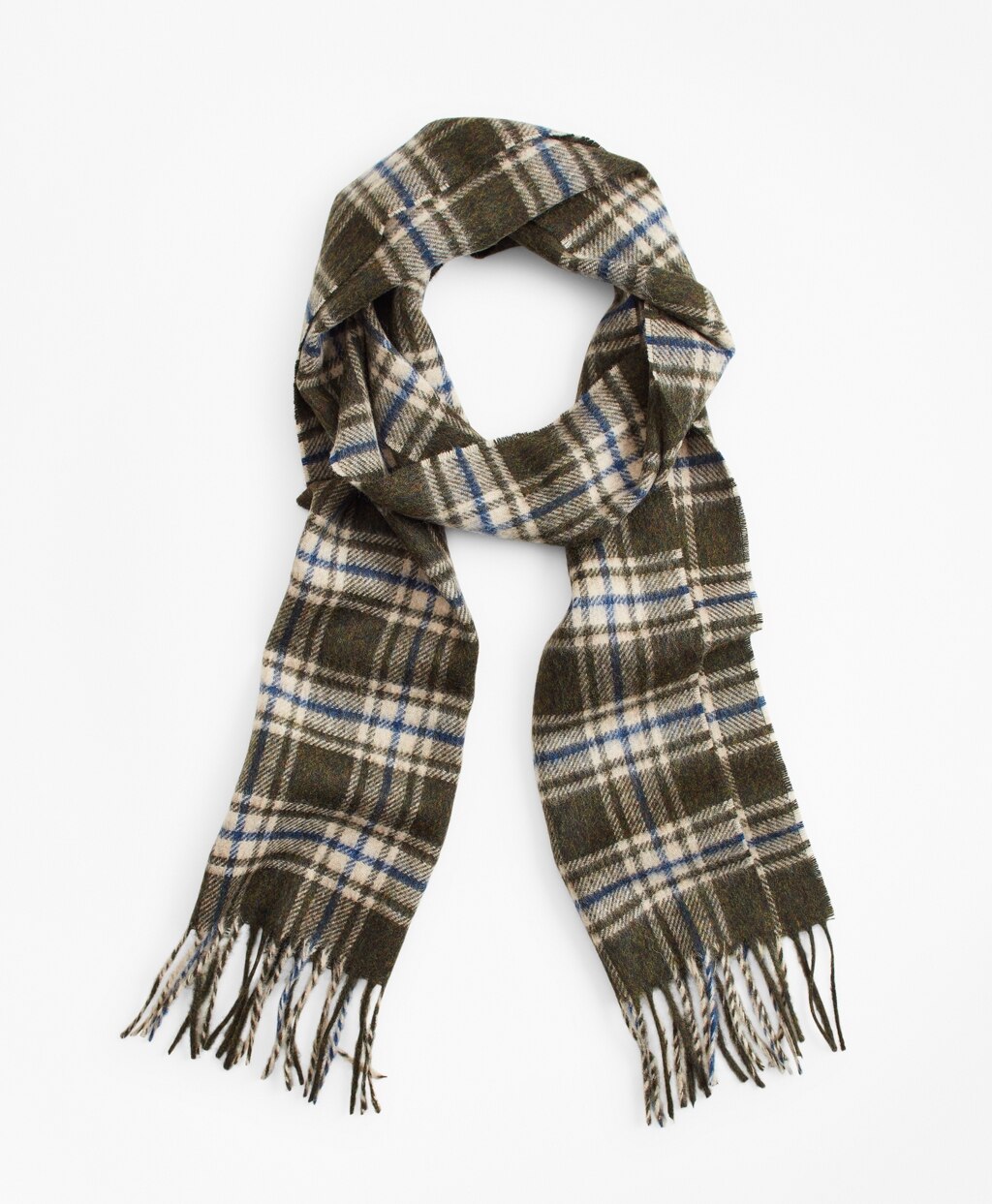 Brooks Brothers Men Olive Tartan Scarf