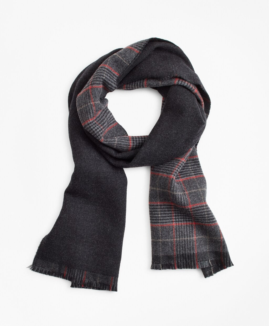 Brooks Brothers Men Double-Faced Glen Plaid Scarf