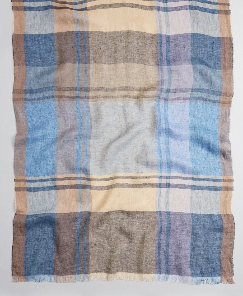 Brooks Brothers Men Plaid Linen Scarf