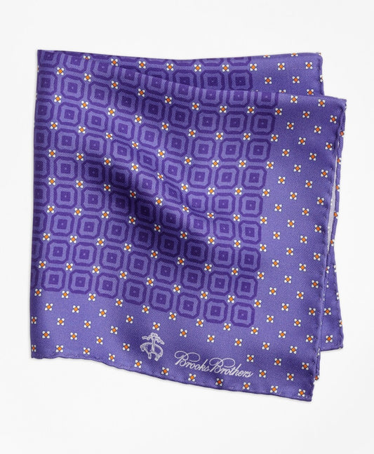 Brooks Brothers Men Tonal Medallion Pocket Square