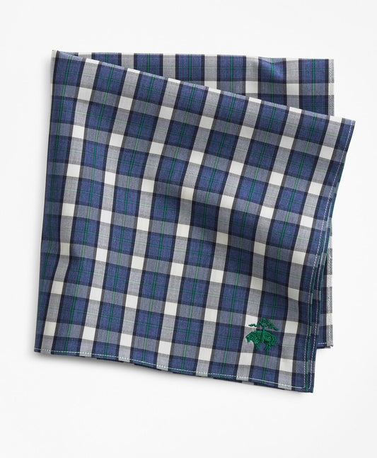 Brooks Brothers Men Supima® Cotton Check Pocket Square