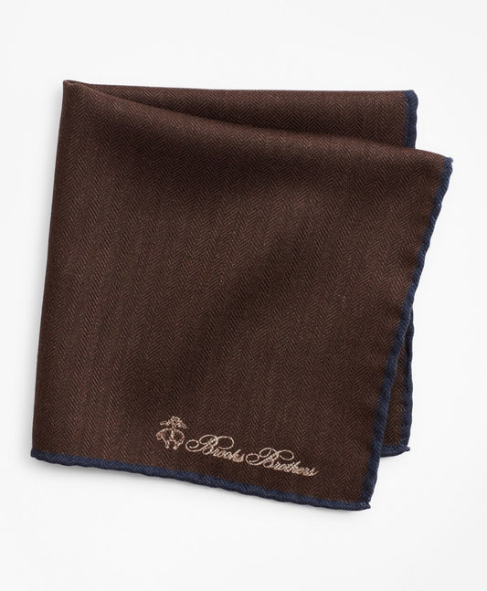 Brooks Brothers Men Herringbone Pocket Square