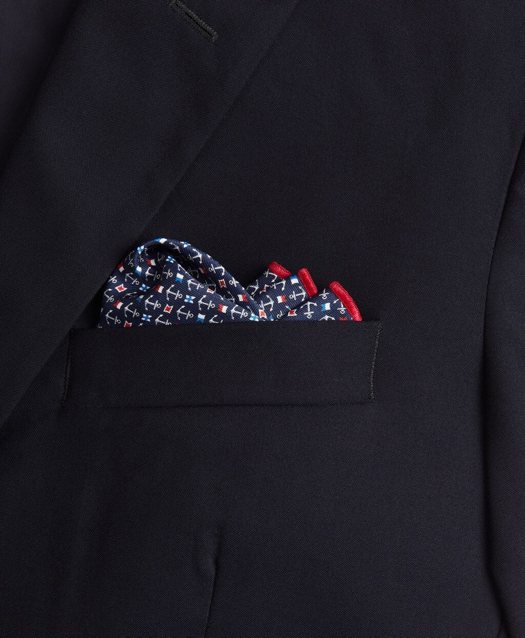 Brooks Brothers Men Nautical Print Pocket Circle
