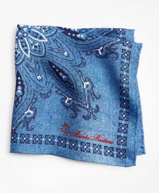 Brooks Brothers Men Square Medallion Pocket Square