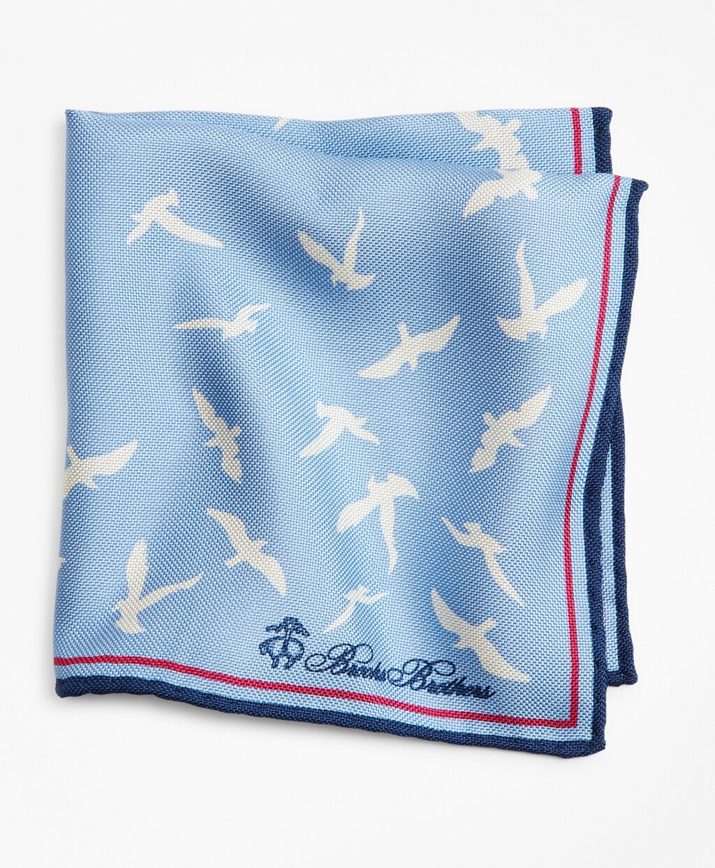 Brooks Brothers Men Seagull and Dot Pocket Square