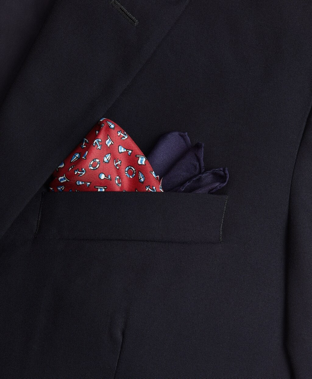 Brooks Brothers Men Nautical Motif Pocket Square