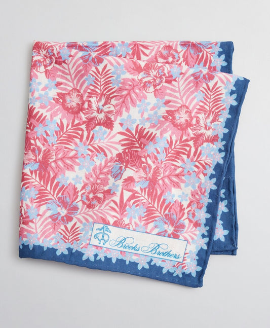 Brooks Brothers Men Tropical Print Pocket Square