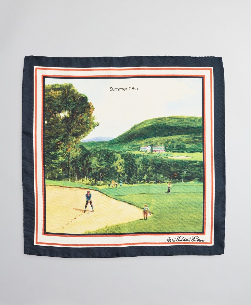 Brooks Brothers Men Limited Edition Archival Collection Summer 1985 Silk Pocket Square