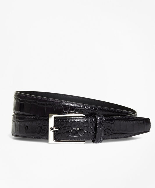 Brooks Brothers Men Embossed Leather Belt