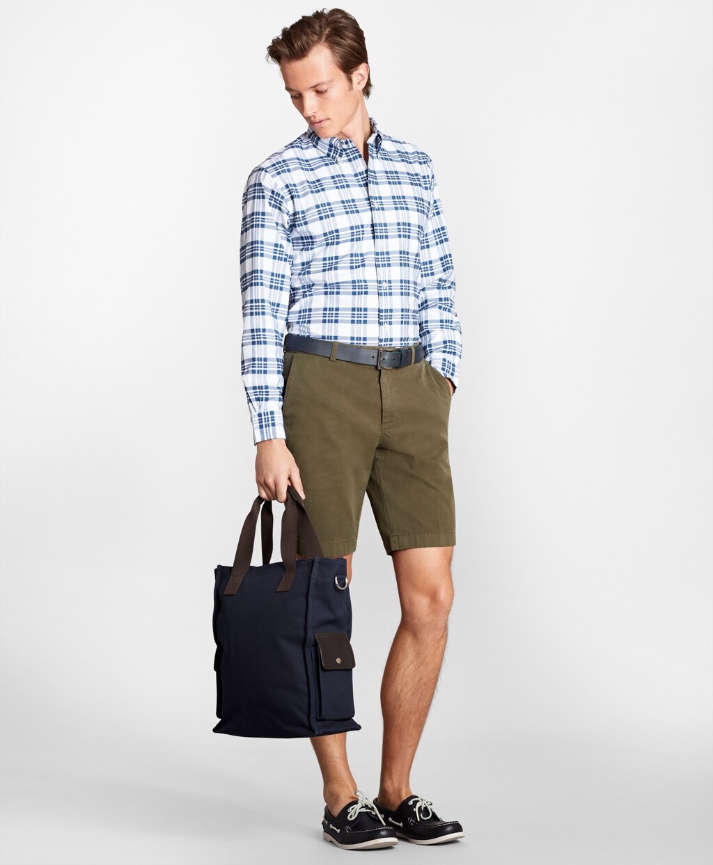 Brooks Brothers Men Garment-Dyed 10" Bermuda Shorts
