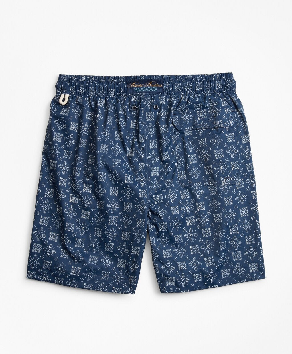 Brooks Brothers Men Montauk 6" Indigo Foulard Print Swim Trunks