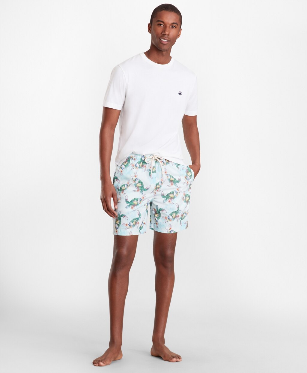 Brooks Brothers Men Montauk 6" Turtle Print Swim Trunks