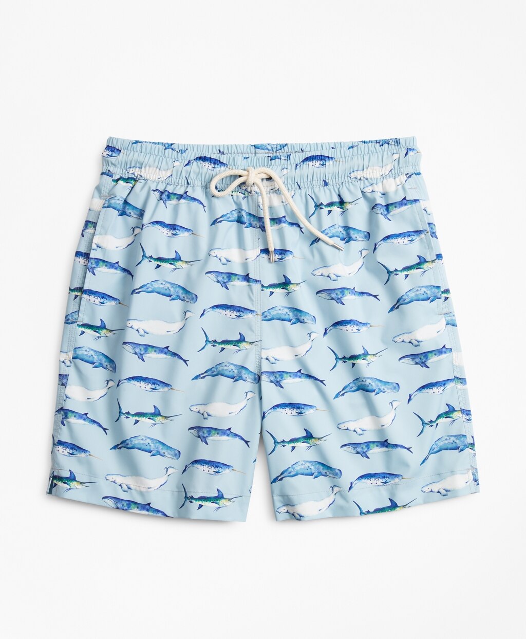 Brooks Brothers Men Montauk 6" Whale Print Swim Trunks