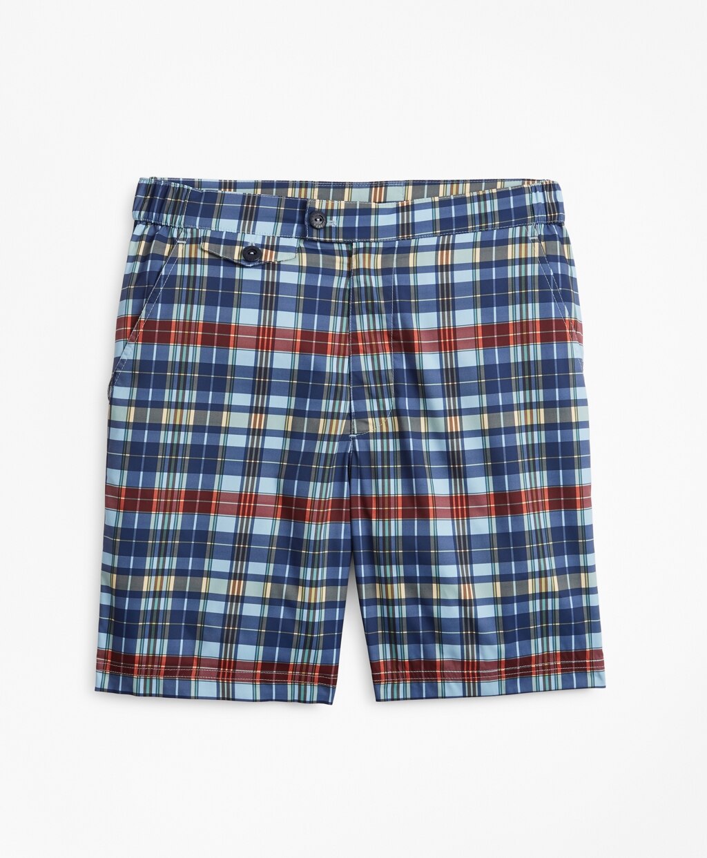Brooks Brothers Men Newport 7" Plaid Swim Trunks