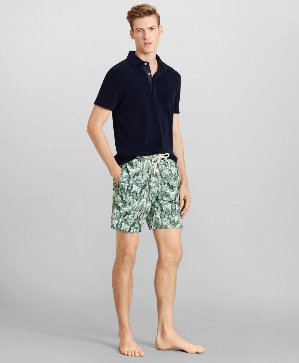 Brooks Brothers Men Montauk 6" Cactus Print Swim Trunks